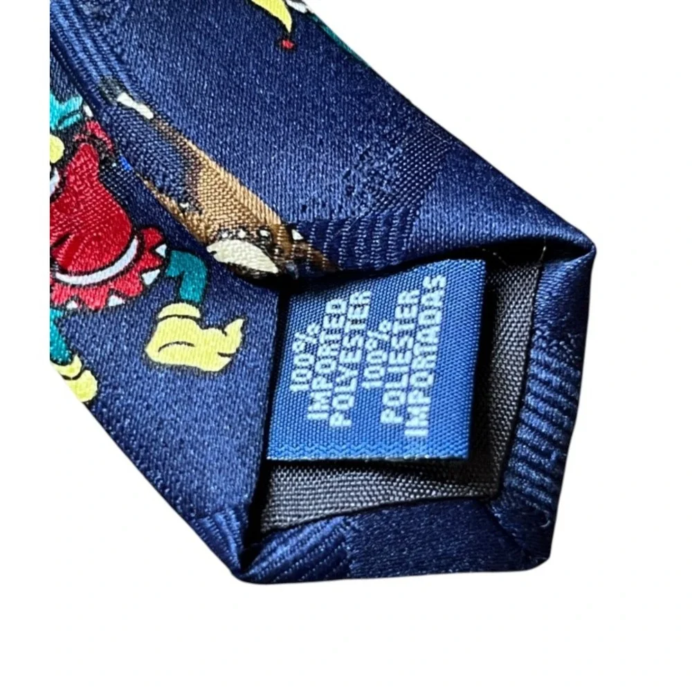 VTG LOT OF 3, Men's Neck Tie LOONEY TUNES Mickey Mouse RUDOLPH REINDEER Cartoons